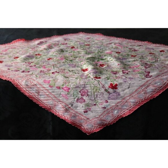 Hermes N. Goulandris Pink Scarf Plisse Oeillets Sauvages Et Autres Caryophyllees - Picture 10 of 11